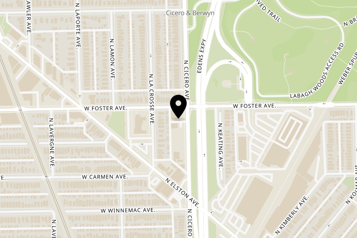 Map showing the location of El Pueblito Mexican Grill on 5152 N Cicero Ave in Chicago